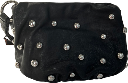 Next Black Leather Studded Clutch Bag