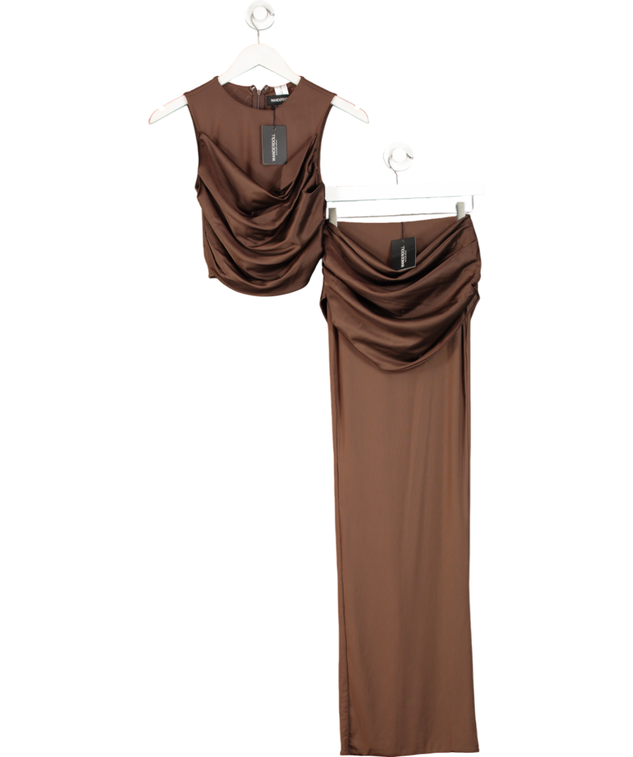 wanderdoll Brown Kole Satin Co-ord UK XS