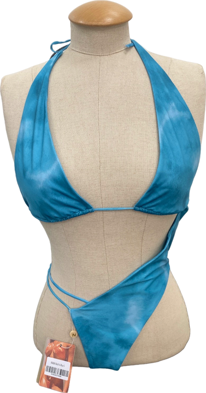 Neena Blue Tie-Dye Cut-Out Swimsuit UK S