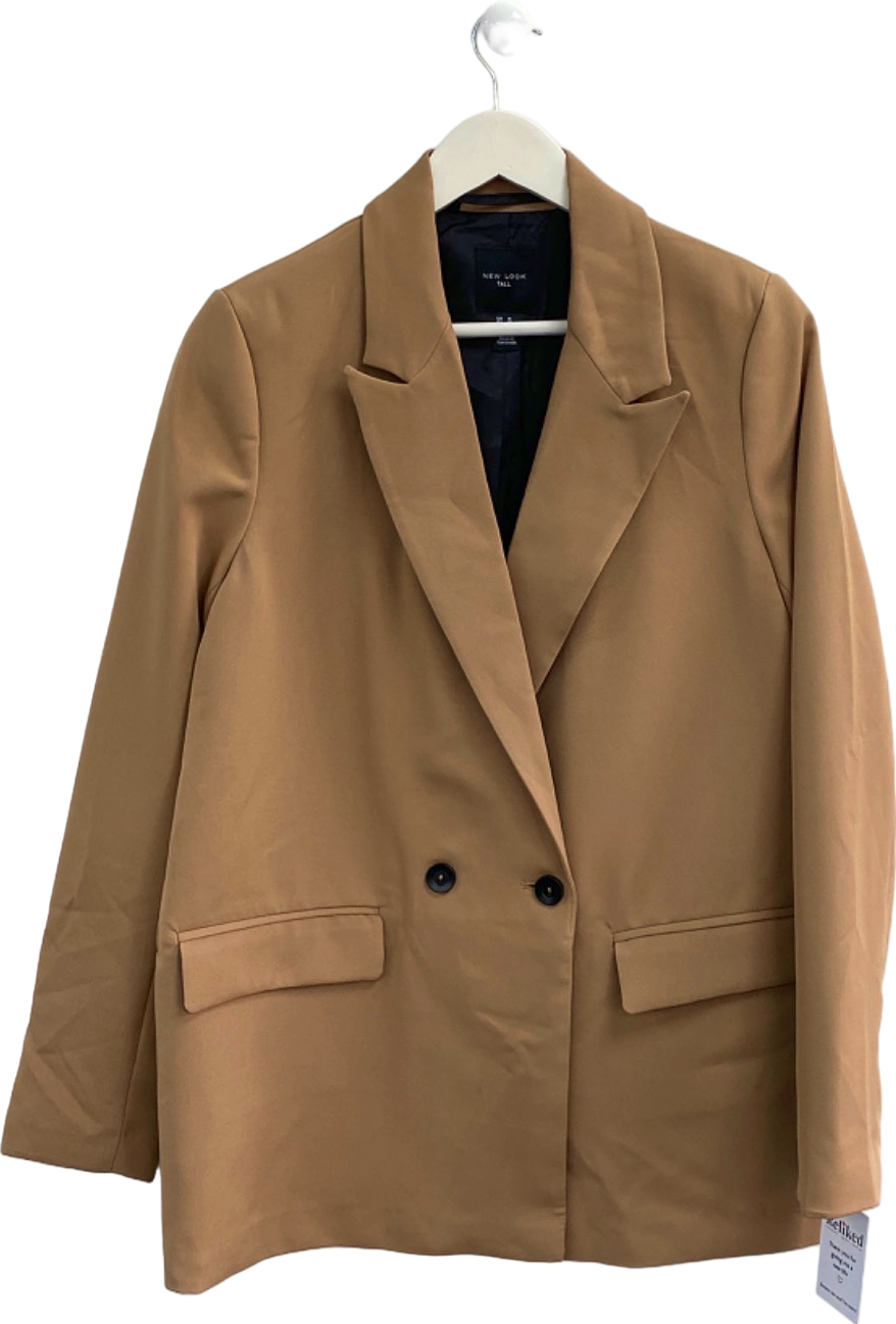 New Look Camel Double-Breasted Blazer Tall UK 10