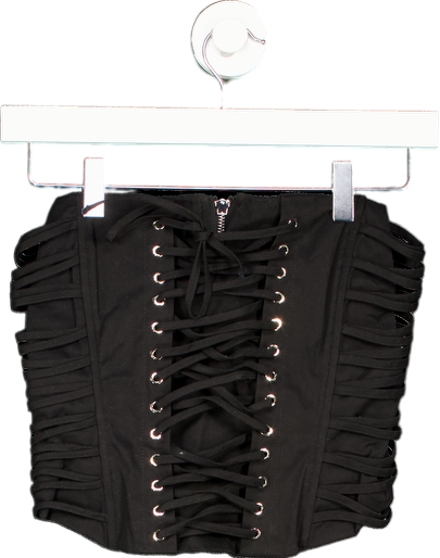 Luxe To Kill Black Lace Up Corset UK 6