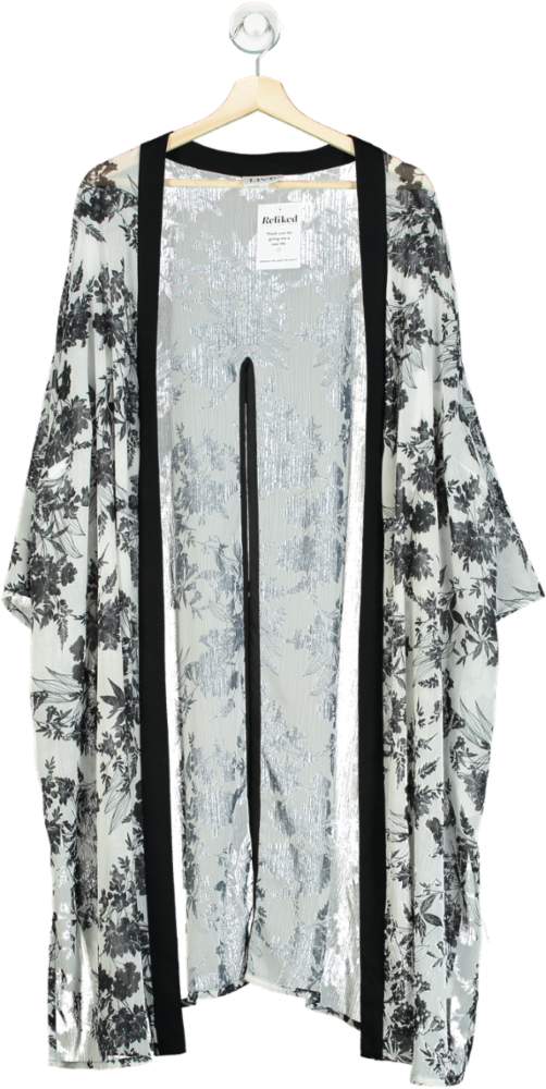 LIVE Black and White Floral Kimono UK 28