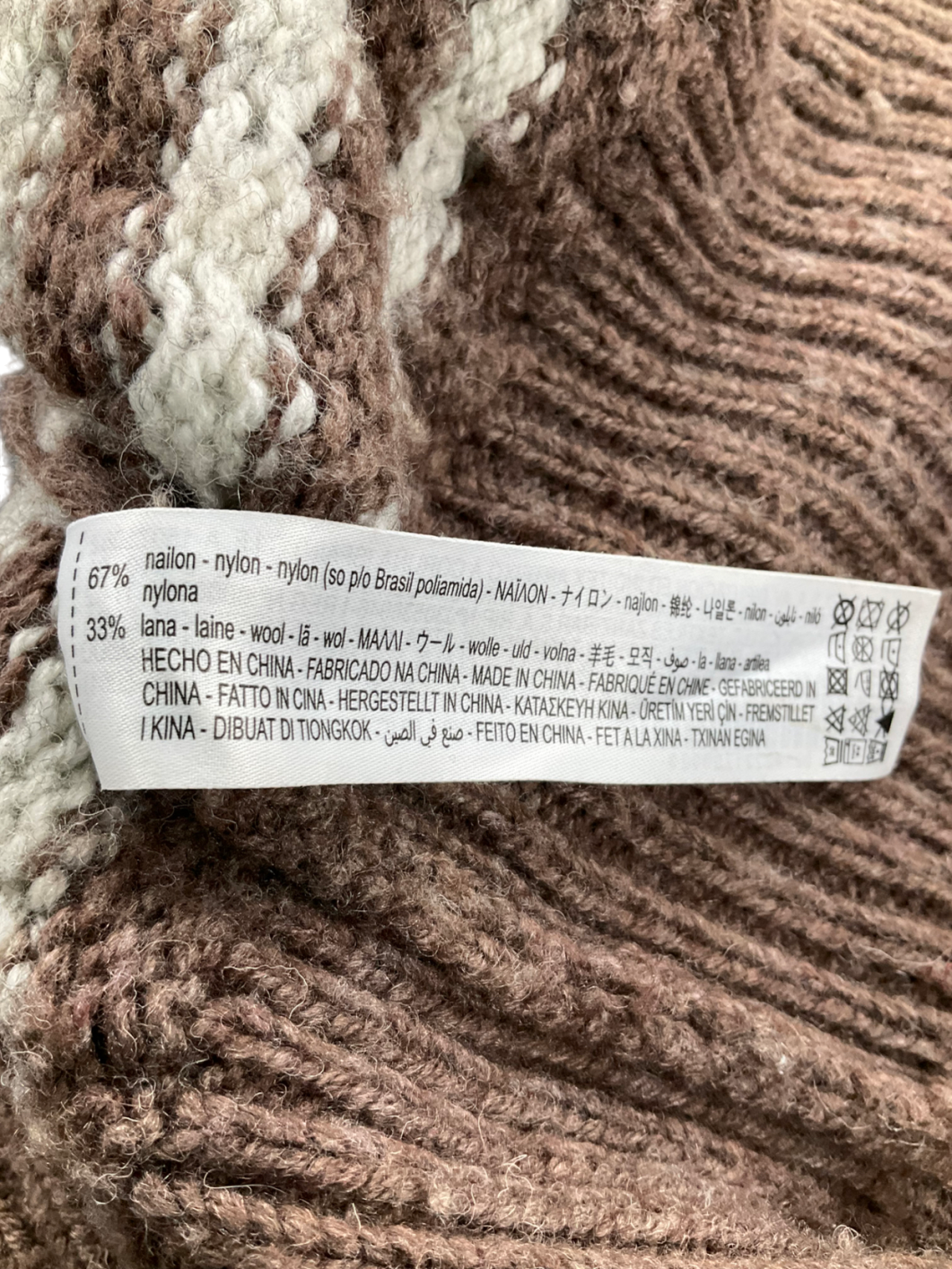 ZARA Brown Striped Knitted Sweater UK S