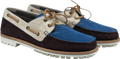 LANVIN Blue / Multi Leather & Suede Boat Shoes UK 9 EU 43 👞