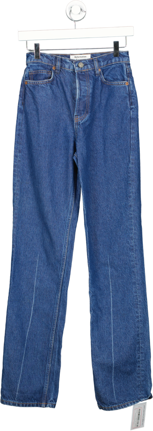 Reformation Blue Liza Ultra High Rise Straight Jeans W24