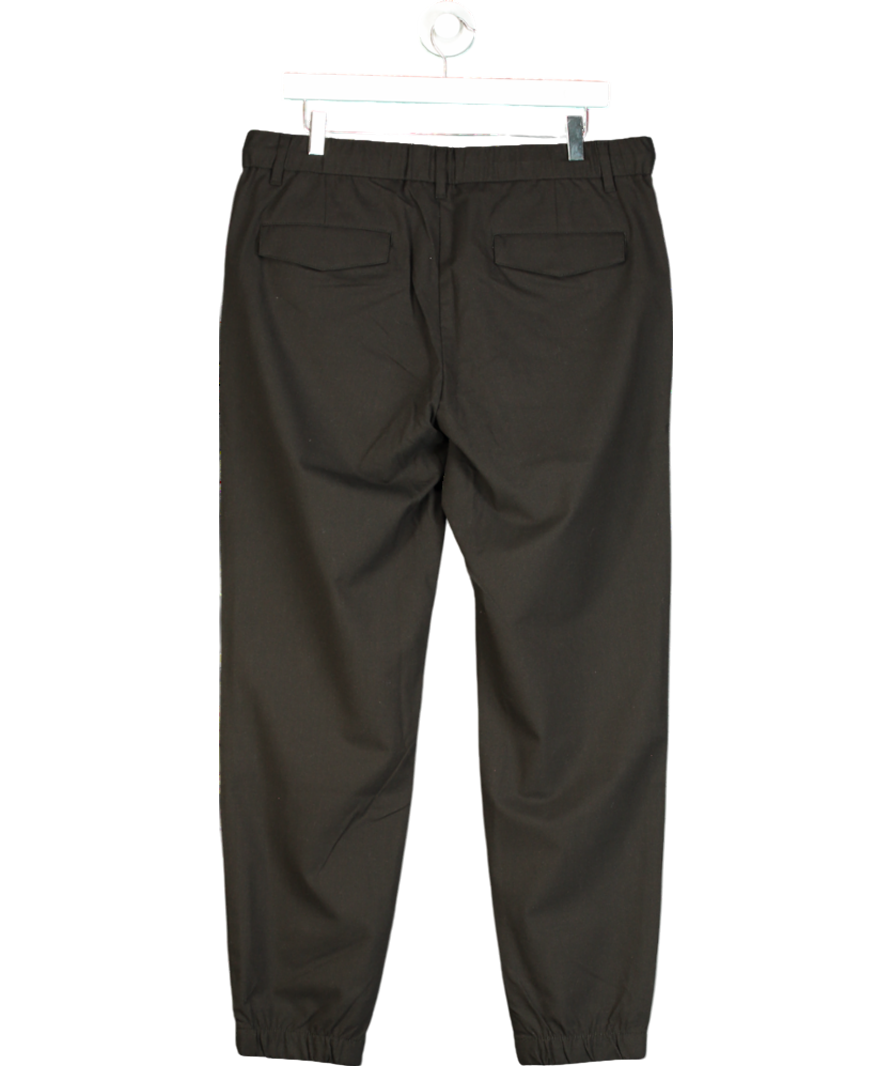 MANGO Black Slim-fit Jogger Trousers With Drawstring W34