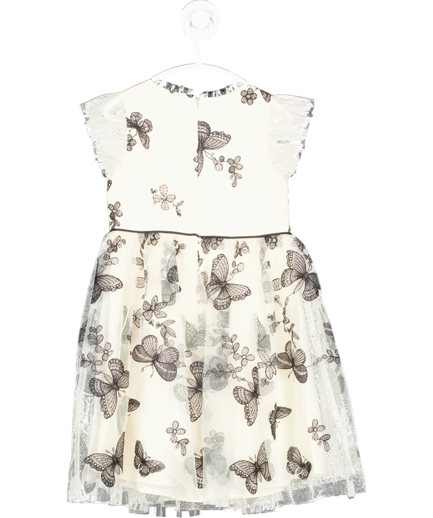 Monsoon Cream Savannah Monochrome Butterfly Dress 4 Years