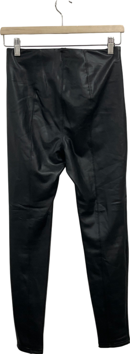 New Look Black Faux Leather Look Leggings UK 8