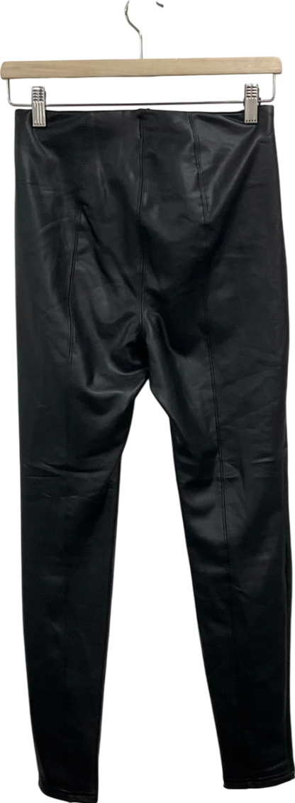 New Look Black Faux Leather Look Leggings UK 8