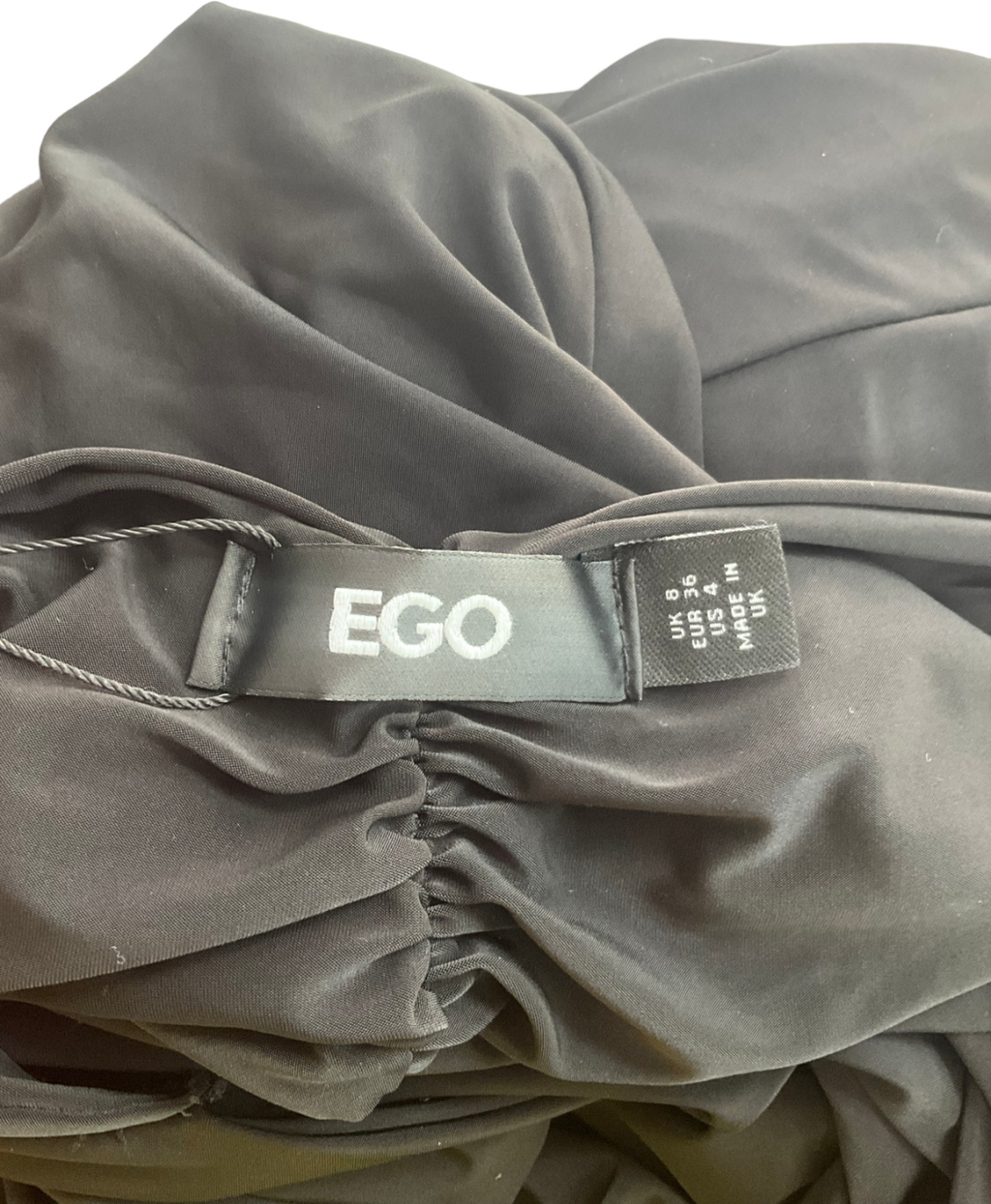 Ego Bardot Ruched Bum Twisted Detail Maxi Dress In Black UK 8