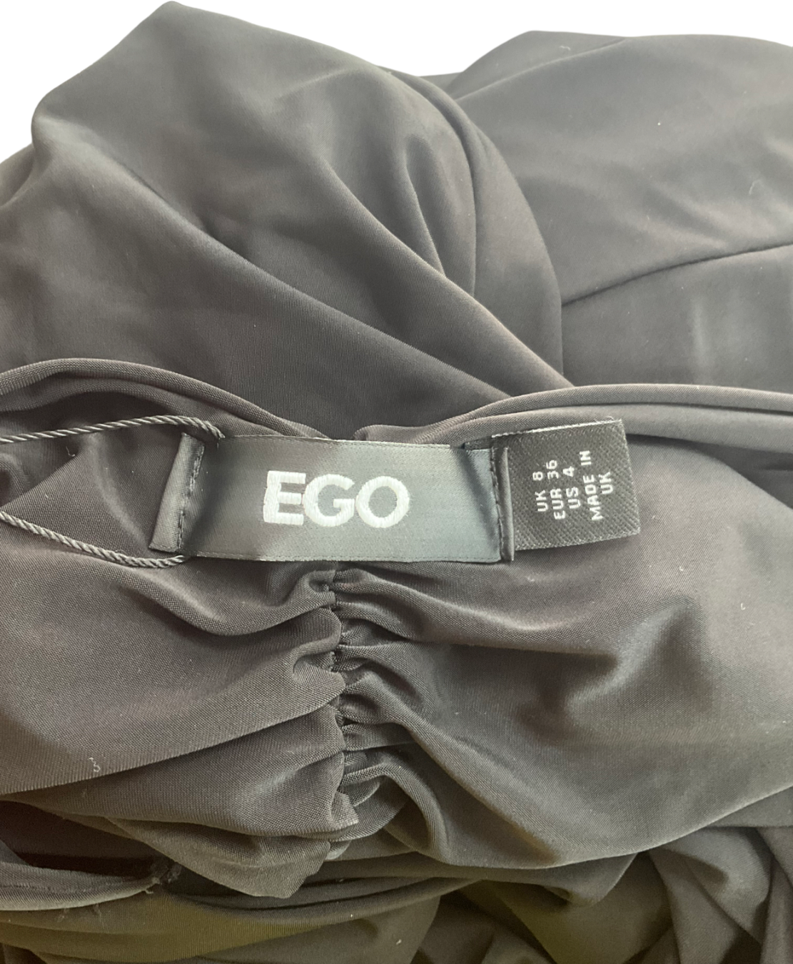 Ego Bardot Ruched Bum Twisted Detail Maxi Dress In Black UK 8