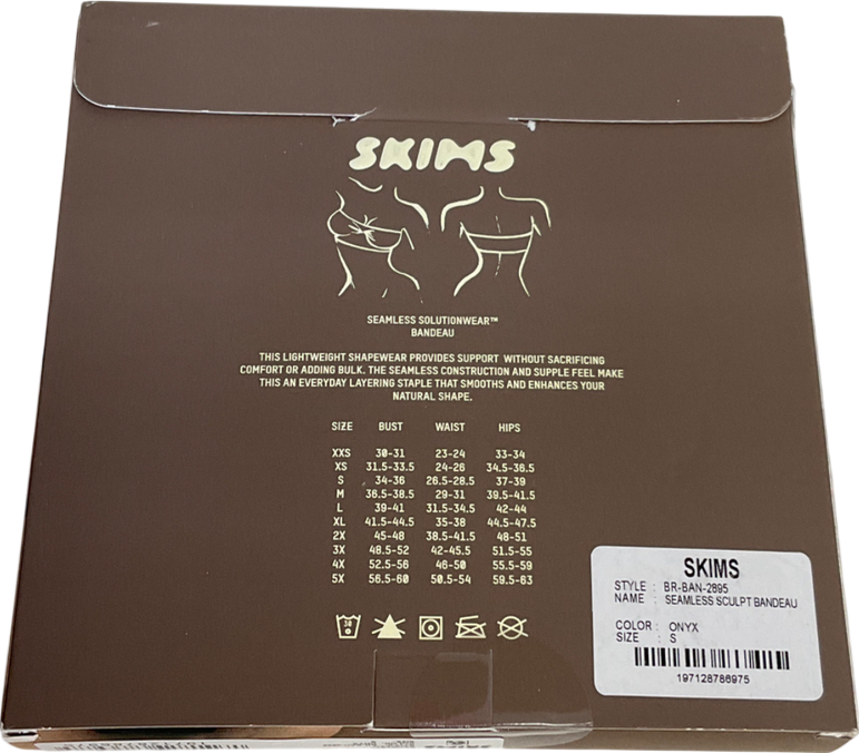 SKIMS Black Seamless Sculpt Bandeau - Onyx UK S