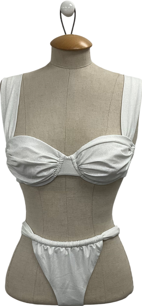 Lily Rose White Balconette Bikini UK S