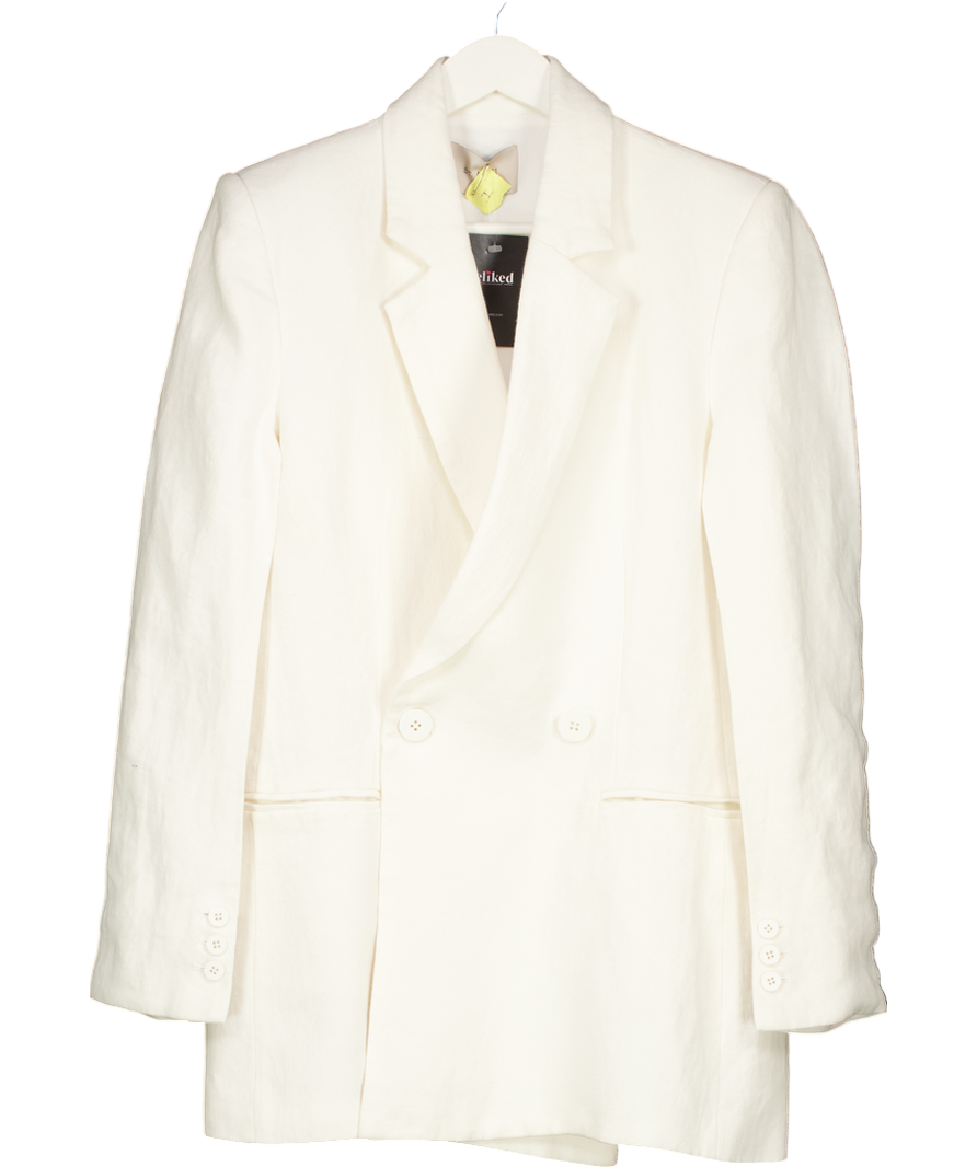 St Agni Cream Linen Split Sleeve Blazer UK S