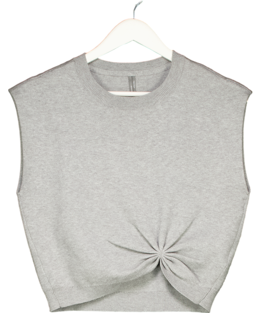 Anthropologie Grey Gathered Front Sleeveless Knit Vest UK XS