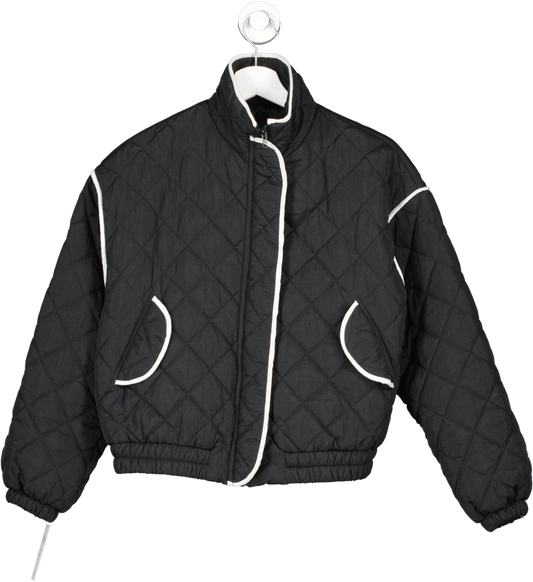 storets Black Boa Quilted Bomber UK S/M