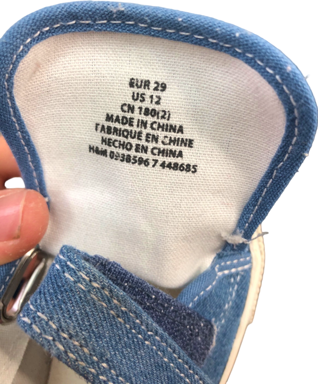 H&M Blue Canvas Trainers UK 11 Kids