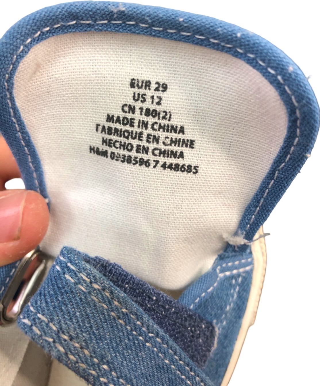 H&M Blue Canvas Trainers UK 11 Kids