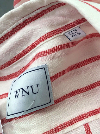 WNU Red Striped Linen Shirt UK 10