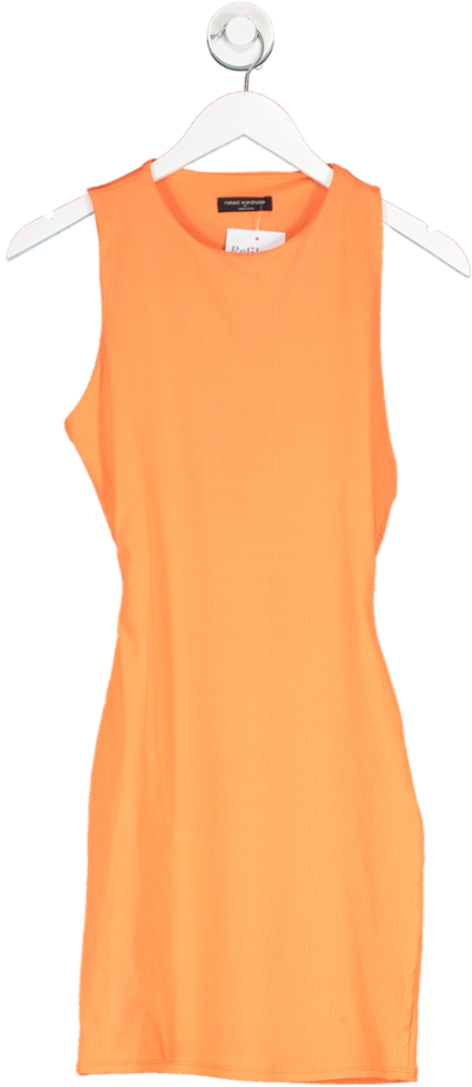 Naked Wardrobe Orange Cut Out Back Mini Dress UK 10