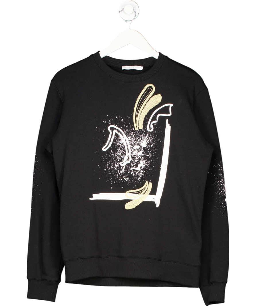 Violante Nessi Black Abstract Cotton Sweater UK S