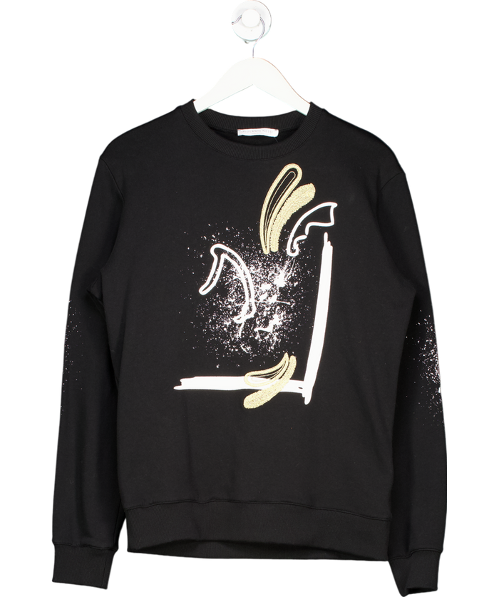 Violante Nessi Black Abstract Cotton Sweater UK S
