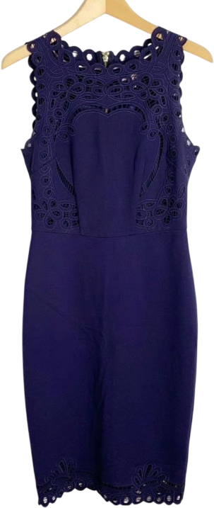 Ted Baker Navy Blue Verita Cut Out Detail Bodycon Dress Sz0 UK 6