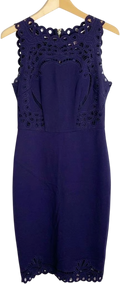 Ted Baker Navy Blue Verita Cut Out Detail Bodycon Dress Sz0 UK 6