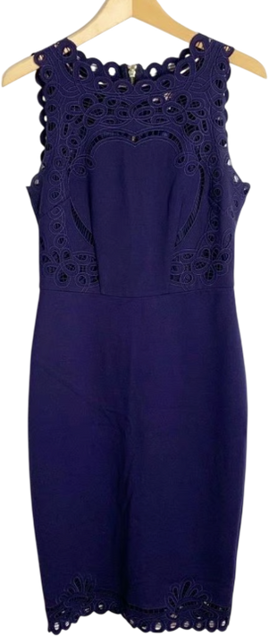 Ted Baker Navy Blue Verita Cut Out Detail Bodycon Dress Sz0 UK 6