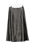 Cefinn Black Real Leather Midi Skirt UK 10