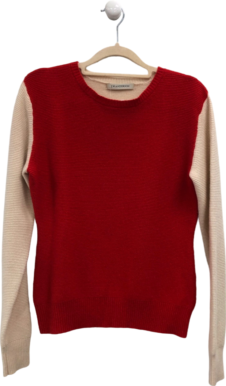 J.W. Anderson Red/Beige Cashmere Jumper Medium UK 10