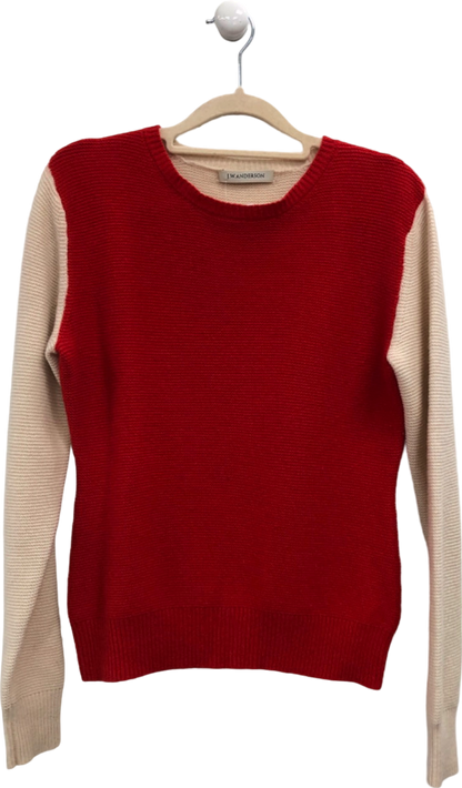 J.W. Anderson Red/Beige Cashmere Jumper Medium UK 10