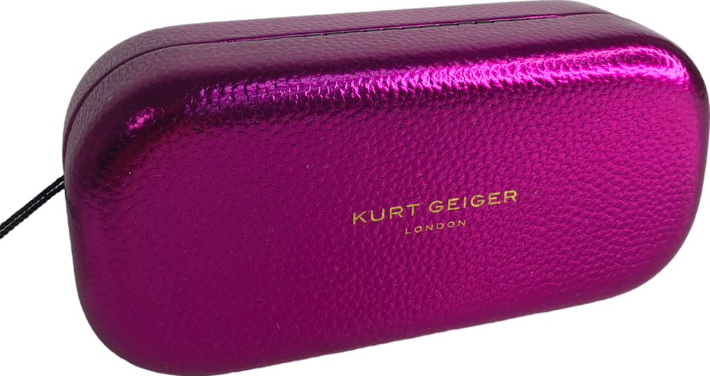 Kurt Geiger Black Rectangle Quilted Arm detail Kensington Sunglasses