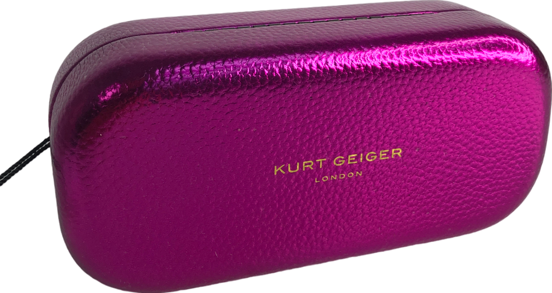 Kurt Geiger Black Rectangle Quilted Arm detail Kensington Sunglasses