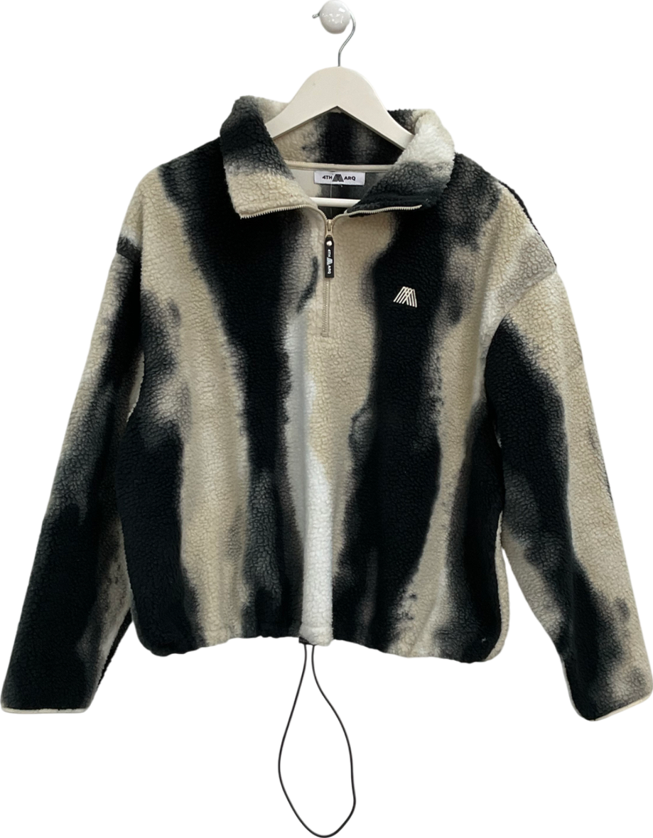 4th Arq Cream Phoenix Half Zip Abstract Fleece UK S