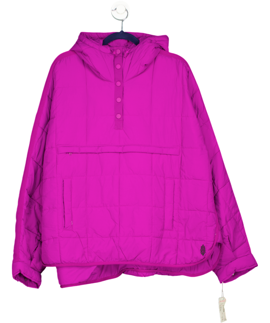 Free People Purple Pippa Packable Pullover Puffer Jacket UK XL