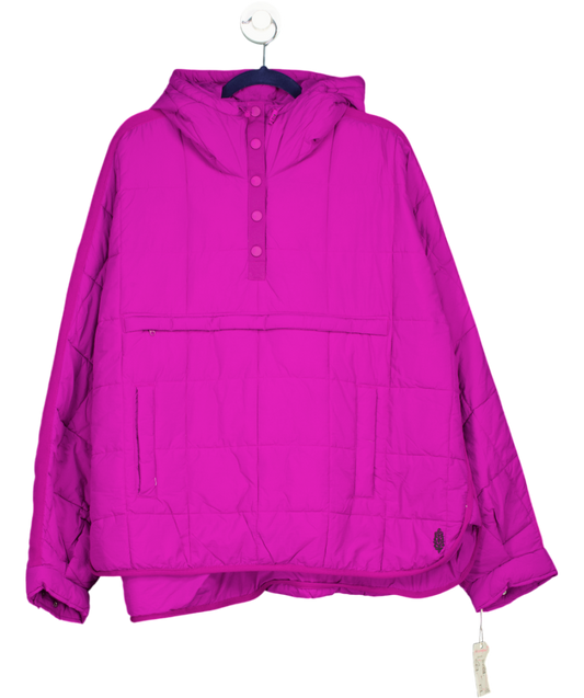 Free People Purple Pippa Packable Pullover Puffer Jacket UK XL