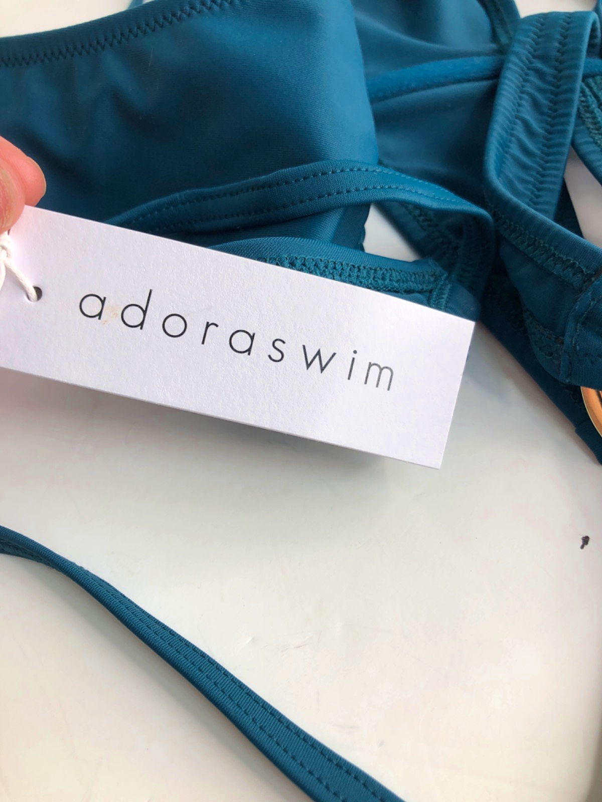 AdoraSwim Teal Cutout Bandeau Bikini Set UK M