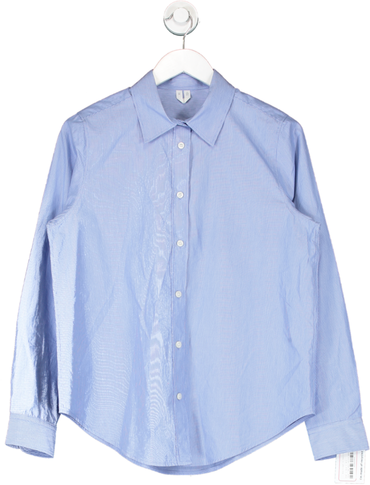 Arket Blue Straight Cut Poplin Shirt UK 8