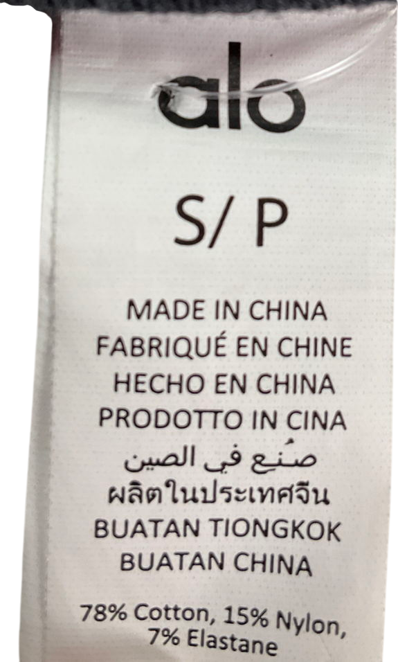 alo yoga Black Seamless Winter Warm Plush Delight Bra UK S