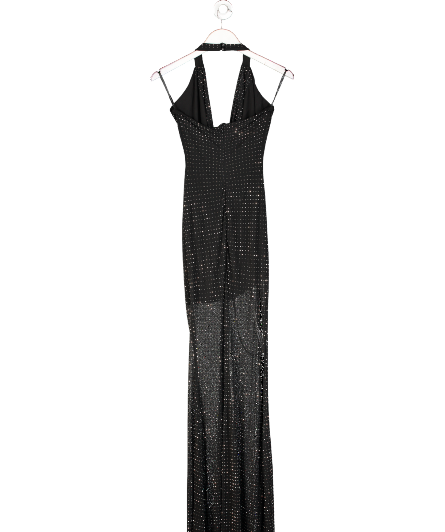 Club L Black Diaz Embellished Cowl Neck Maxi Dress UK 8