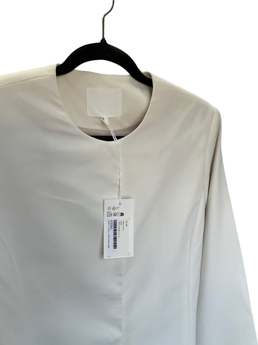 NA-KD White Fitted Jacket UK 8