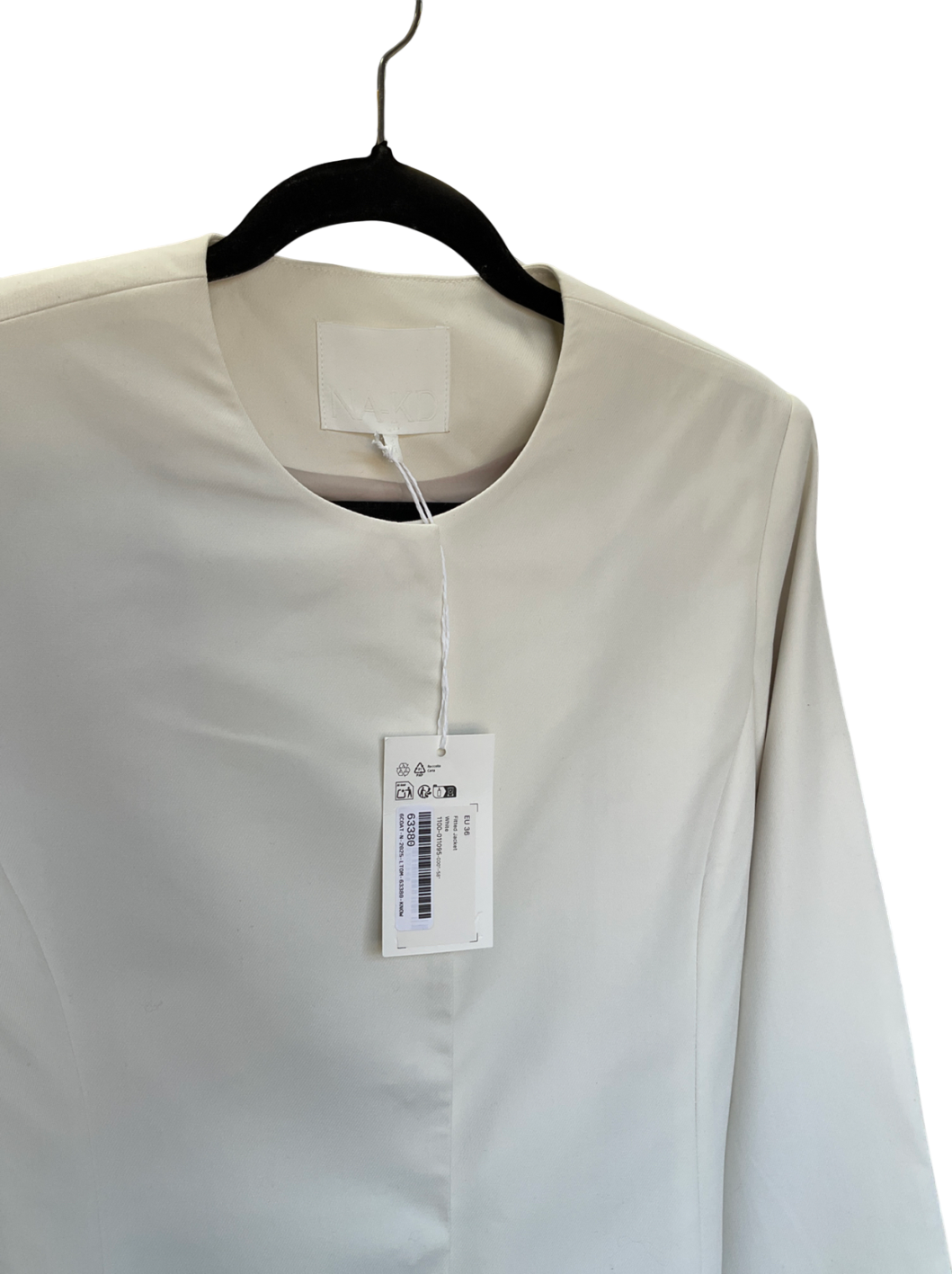 NA-KD White Fitted Jacket UK 8