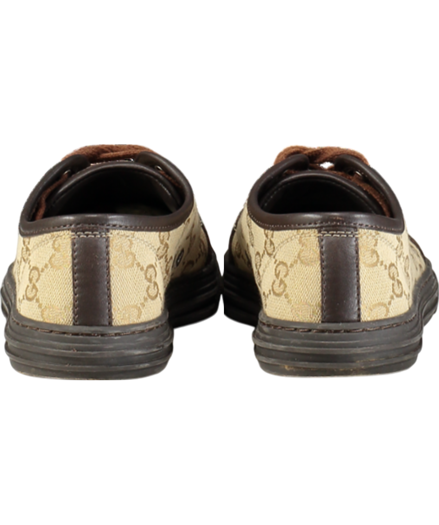 GUCCI Brown GG Monogram Supreme Low Trainer UK 2 EU 35 👠