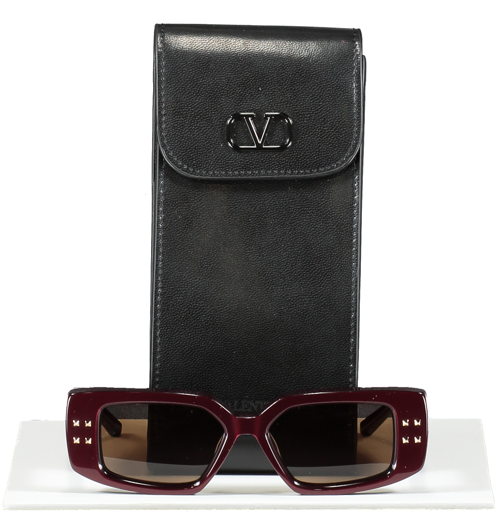 Valentino Wine Red V - Cinque Sunglasses In Case