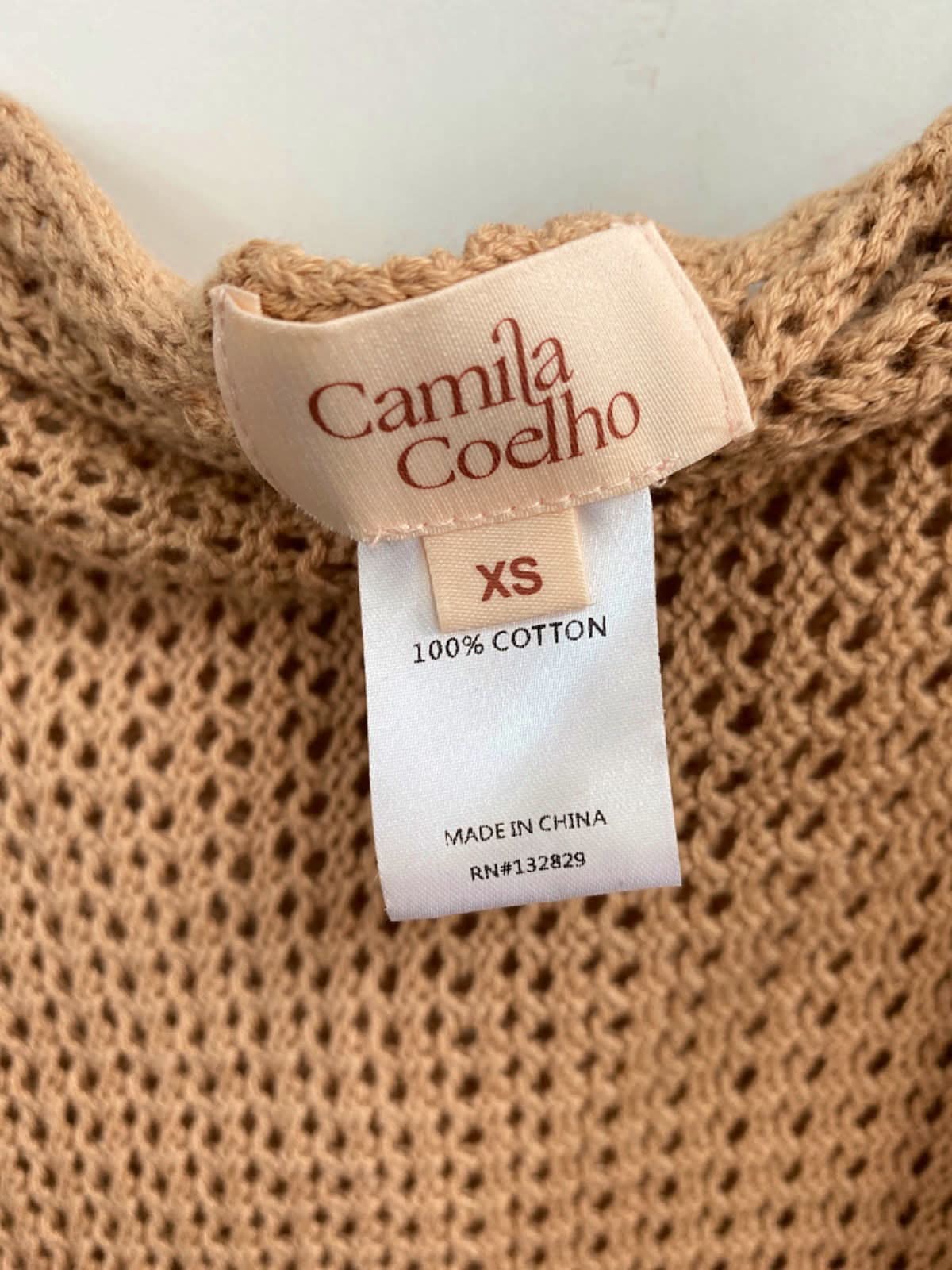 Camila Coelho Brown Crochet Wrap Skirt XS