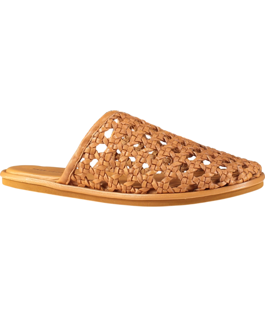 Free People Brown Woven Leather Freya Flats UK 5 EU 38 👠