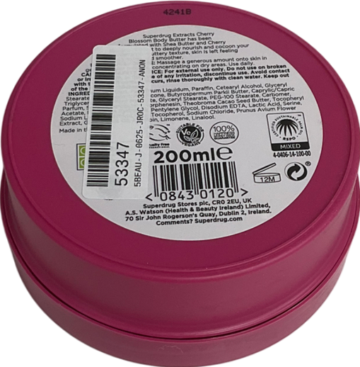 Superdrug Extracts Cherry Body Butter 200ml