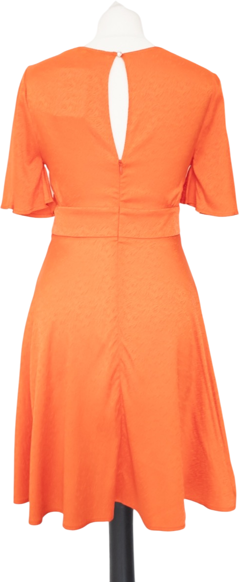 TARA JARMON Red Flutter Sleeve Mini Dress Fr36 UK 8