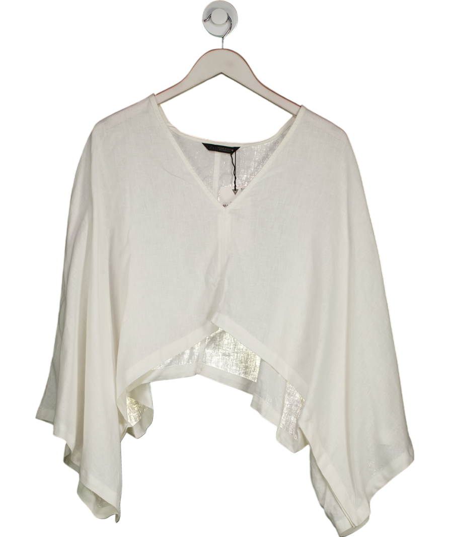 ZARA White Asymmetric Cape Kimono UK M/L